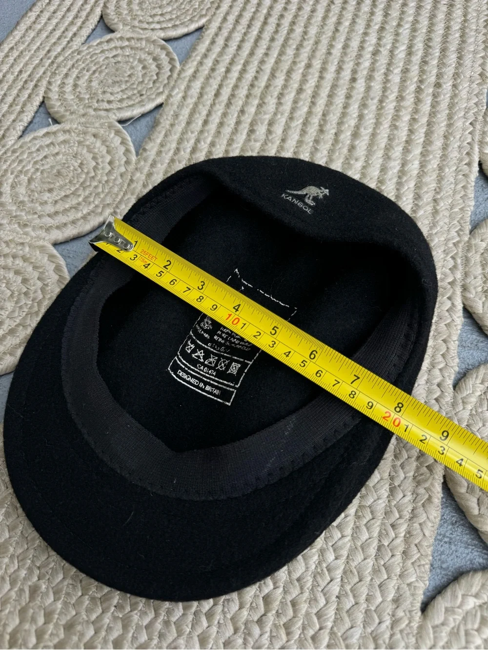 Kangol Wool 504 Black Flat Cap Beret Hat Size Large